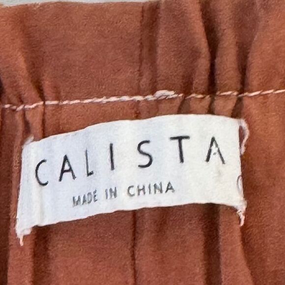 Calista Copper Paper Bag Waist Pull On Pants Sz L - Picture 5 of 7